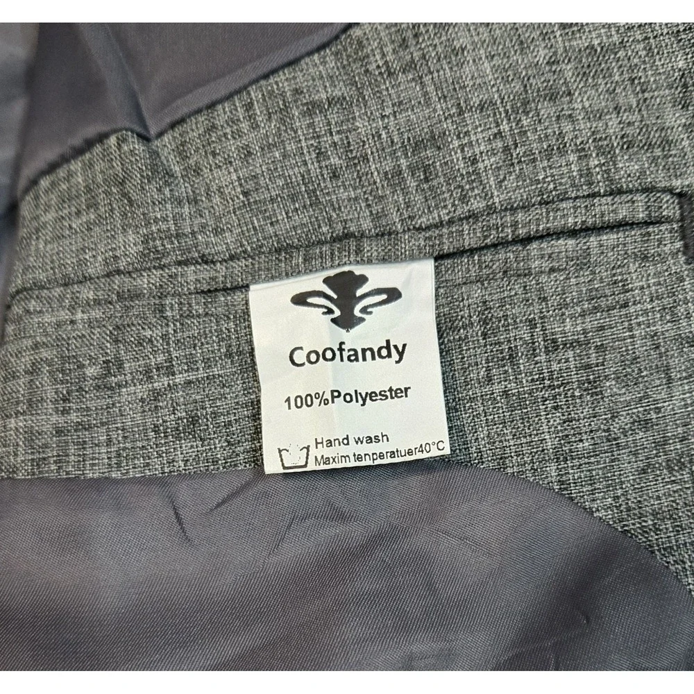Coofandy Men's 1-Button Sports Coat Blazer Jacket Gray Size 3XL Pockets - Picture 8 of 14